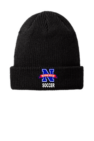 Nonnewaug Soccer embroidered chunky knit beanie