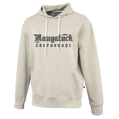 Naugatuck Greyhound Gothic Print Cotton Blend Hooded Sweatshirt