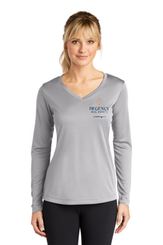 Regency RE Ladies V-neck Longsleeve Wicking shirt