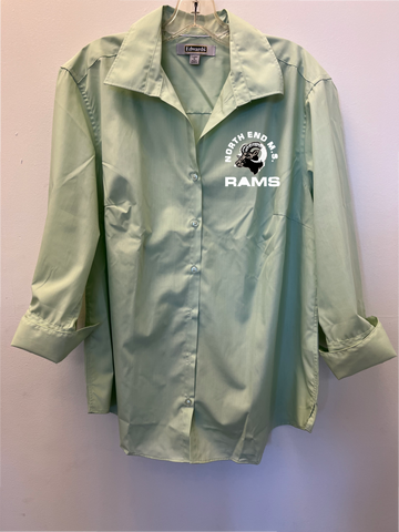 RAMS LADIES 3/4 SLEEVE POPLIN BLOUSE
