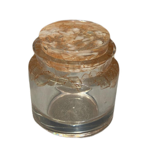 Large Jar With Pink Seaglass & White Rocks