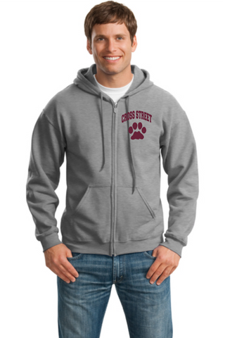 Cross Street Adult Unisex Full Zip Hooded Sweatshirt