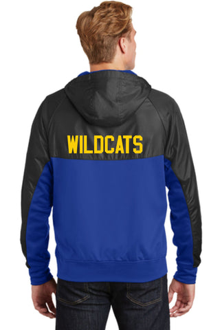 Wildcat Swim Club Sport-Tek® Embossed Hybrid Full-Zip Hooded Jacket