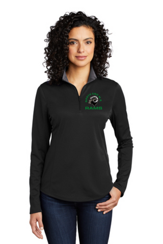 RAMS Port Authority ® Ladies Silk Touch ™ Performance 1/4-Zip **NEW