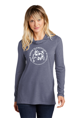 Hop Brook Ladies Cowl Neck Hooded Longsleeve T-shirt