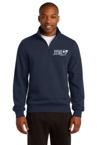 Shoreline Sting 1/4  Zip embroidered Sweatshirt