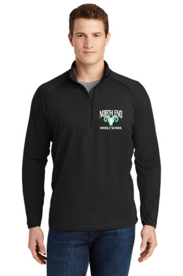 RAMS Men's & Ladies 1/2 Zip Sport-wick Stretch Pullover Shirt