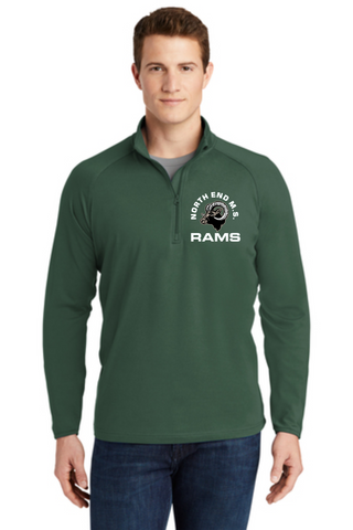 RAMS Men's & Ladies 1/2 Zip Sport-wick Stretch Pullover Shirt