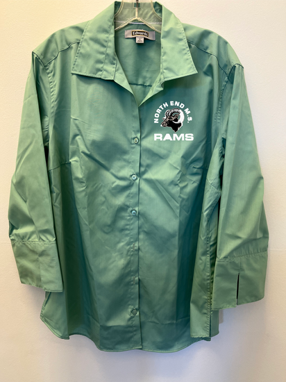 RAMS LADIES 3/4 SLEEVE POPLIN BLOUSE