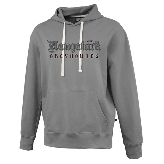 Naugatuck Greyhound Gothic Print Cotton Blend Hooded Sweatshirt