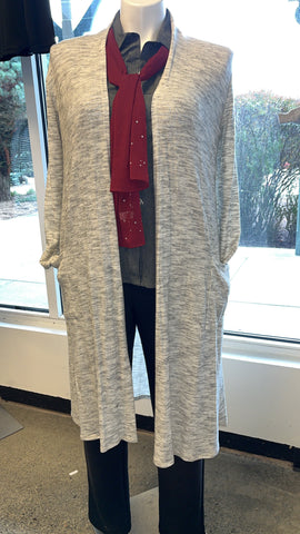 Maxi Long Sleeve Open Front Cardigan with Pockets