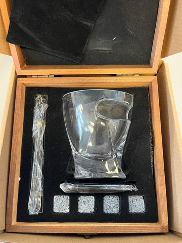 Whiskey Cigar Glass Single Glass and Accessory gift set