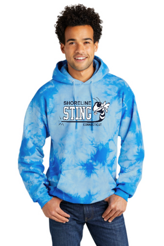 Shoreline Sting  Adult Crystal Tie-Dye Hooded Sweatshirt