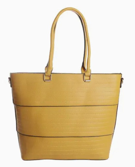 Ladies Faux Leather Double Handle Fashion Handbag