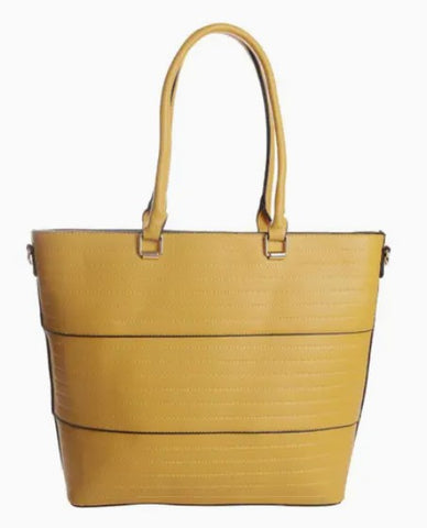 Ladies Faux Leather Double Handle Fashion Handbag