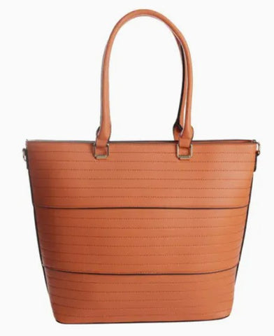 Ladies Faux Leather Double Handle Fashion Handbag