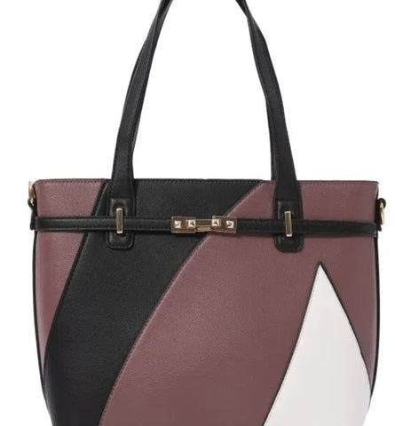 Ladies Faux Leather Multi Color Fashion Tote Handbag