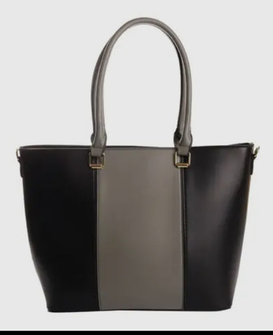 Vegan Leather Executive colorblock tote bag