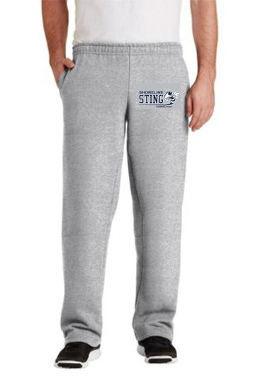 Shoreline Sting Adult & Youth Open Sweatpants with Embroidered logo
