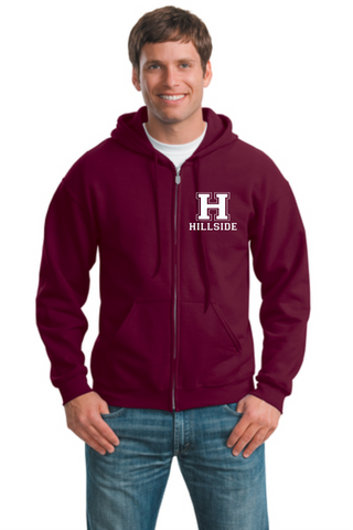 Hillside Adult Unisex Full Zip Hooded Sweatshirt