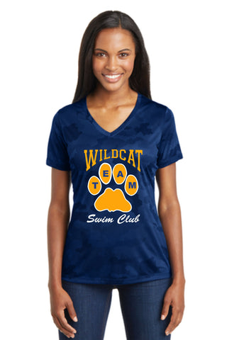 Wildcat Swim Club Camo wicking t-shirt