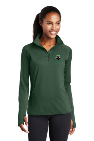RAMS Men's & Ladies 1/2 Zip Sport-wick Stretch Pullover Shirt