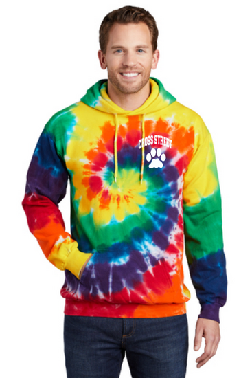 Cross Street Tye Dyed Rainbow Youth and Adult Hoodie