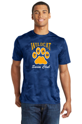 Wildcat Swim Club Camo wicking t-shirt