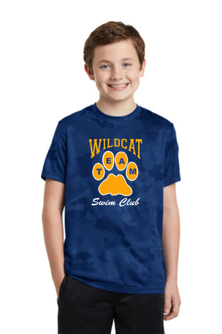 Wildcat Swim Club Camo wicking t-shirt