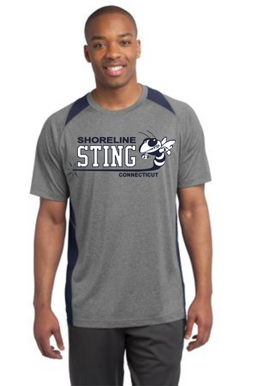 Shoreline Sting Navy Colorblock Polyester Wicking t-shirt